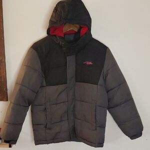Kids Black and Gray Puffer Jacket